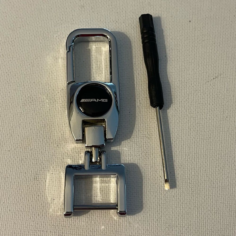 AMG Logo Key Fob Keychain in Metal NWT